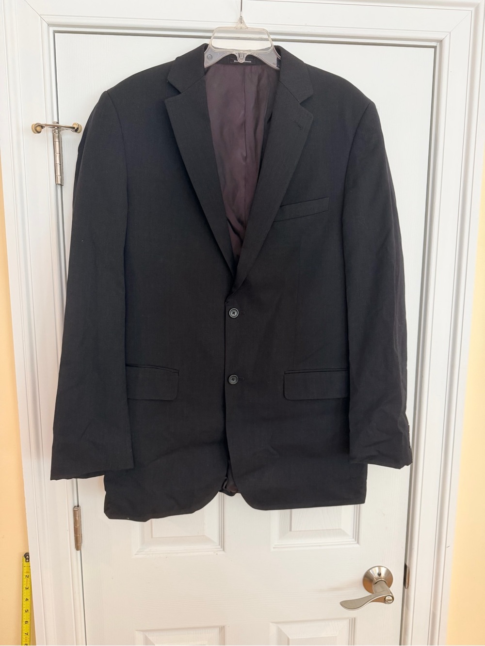Men's Size 42 X-Long "Pronto Uomo" Black Two-Button Suit Jacket 100% Wool GUC